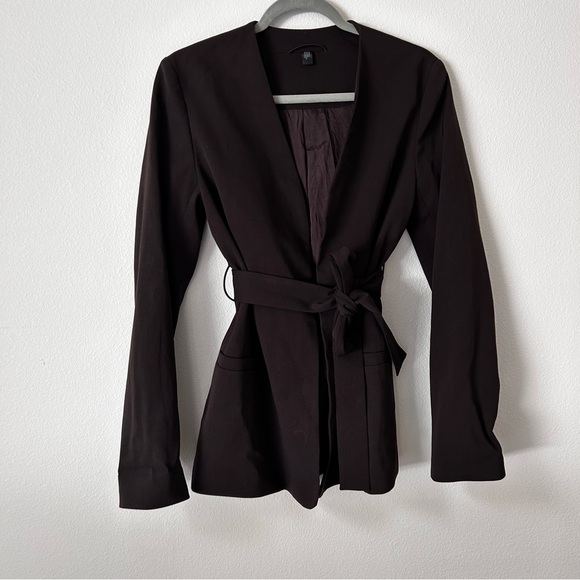 COS wool collarless belted blazer - Picture 3 of 10